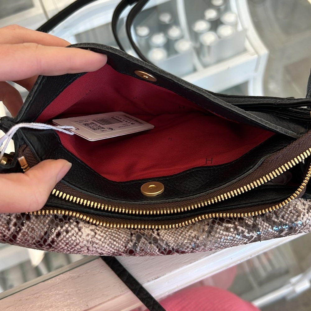 Hammitt Snakeskin Clutch/Crossbody with Gold Accents - Picture 6 of 11
